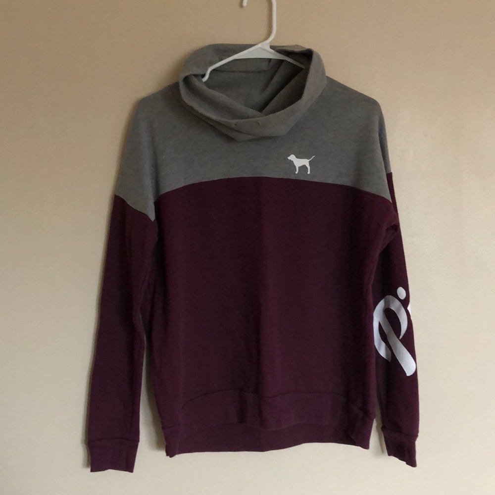 Pink Mock Turtleneck Sweatshirt